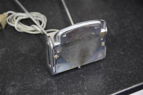 An Eileen Gray chromed metal and grey phenolic desk lamp, width 17.5in. height 15in.